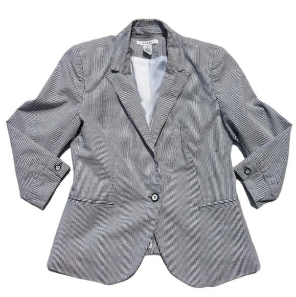 Grace Jackets & Blazers - Grace Pinstripe Button Front Blazer  Woman's Size 8